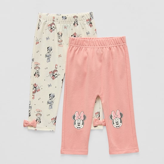 Disney Baby Girls Straight Regular Fit Minnie Mouse Pull-On Pant