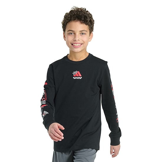 adidas Big Kid Boys Crew Neck Long Sleeve Regular Fit Graphic T-Shirt