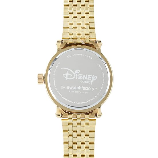 Disney Minnie Mouse Womens Gold-Tone Stainless Steel Watch