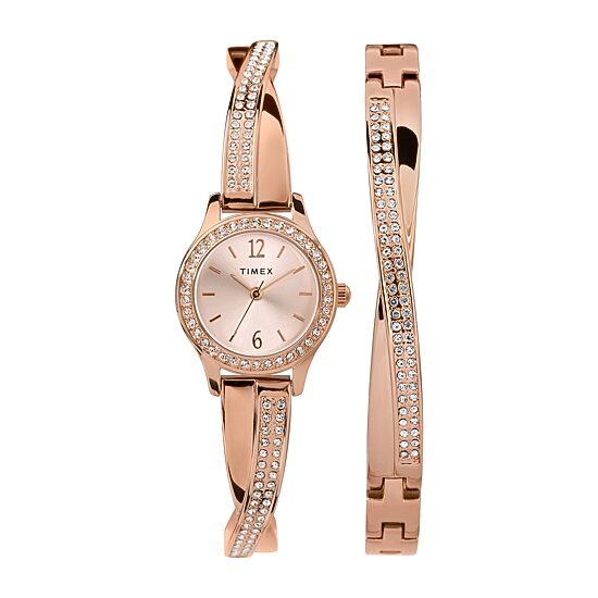 Timex Womens Rose Goldtone Bracelet Watch Tw2t57900ji