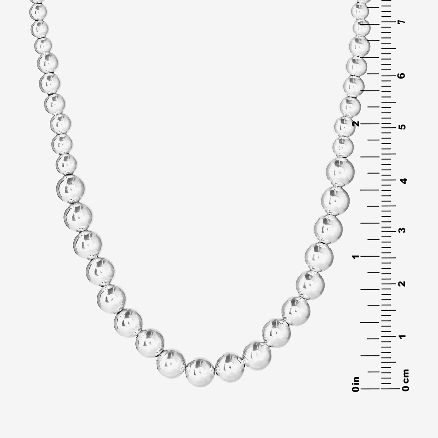 Womens Sterling Silver 18 Inch Beaded Necklace