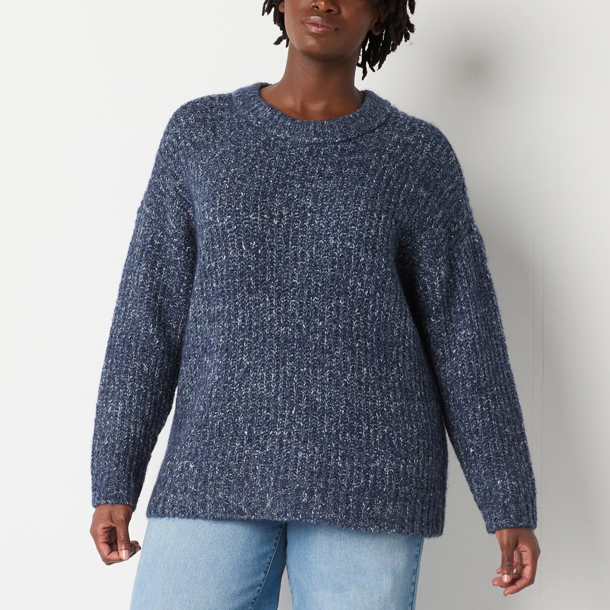 a.n.a Womens Crew Neck Long Sleeve Pullover Sweater