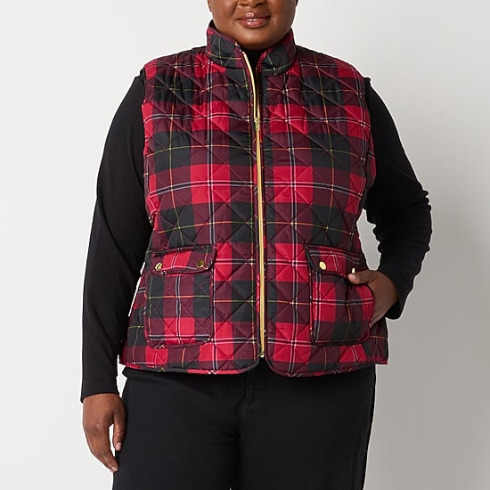 St. John's Bay Womens Plus Heavyweight Quilted Vest