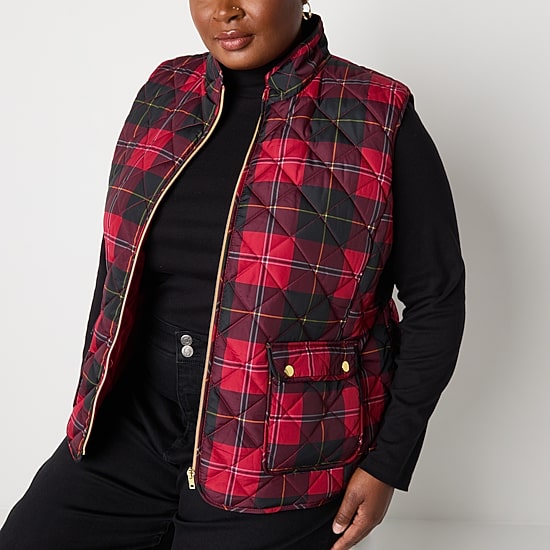 St. John's Bay Womens Plus Heavyweight Quilted Vest