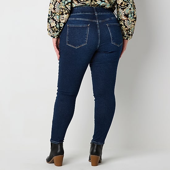 a.n.a Womens Plus Mid Rise Skinny Fit Jean