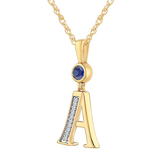 A Womens Lab Created Blue Sapphire 14K Gold Over Silver 18 Inch Pendant Necklace