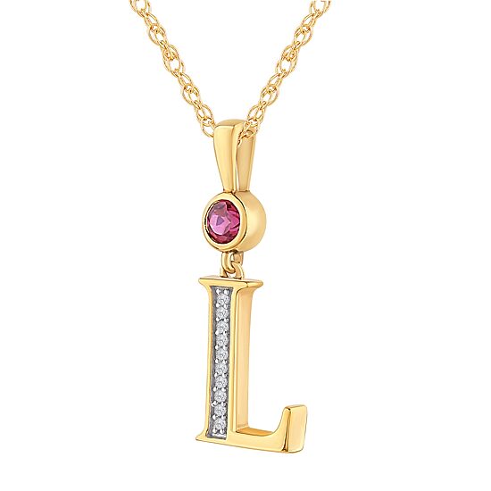 L Womens Lab Created Red Ruby 14K Gold Over Silver 18 Inch Pendant Necklace