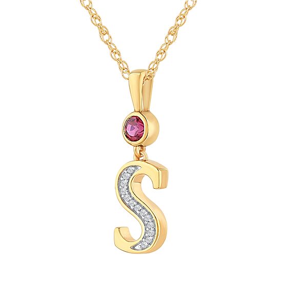 S Womens Lab Created Red Ruby 14K Gold Over Silver 18 Inch Pendant Necklace