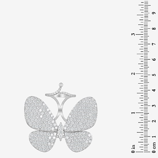 Diamonart Womens Cubic Zirconia Sterling Silver Butterfly Cocktail Ring