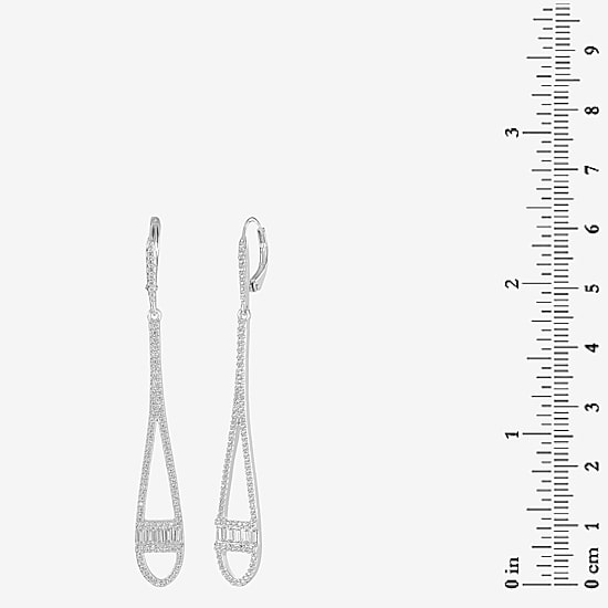 Diamonart Womens Cubic Zirconia Sterling Silver Drop Earrings