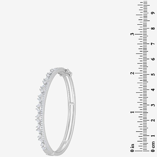 Diamonart Womens Cubic Zirconia Sterling Silver Round Bangle Bracelet