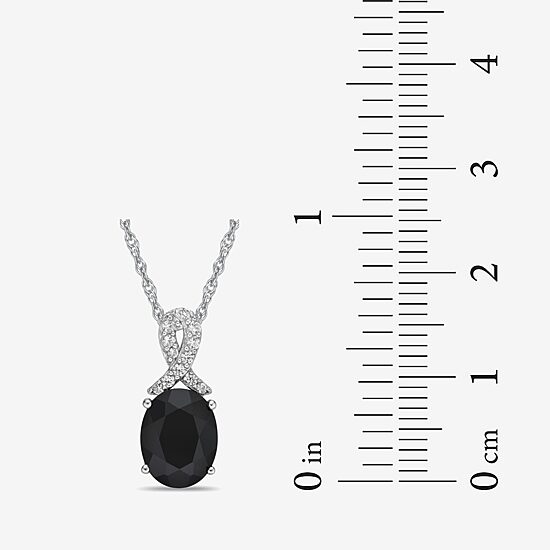 Womens Genuine Black Onyx Sterling Silver 18 Inch Pendant Necklace