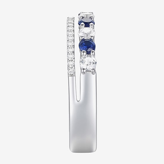 Womens Lab Created Gemstone 14K Gold Over Silver Stackable Rings