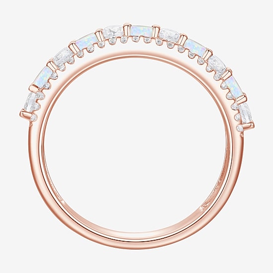 Womens Lab Created Gemstone 14K Gold Over Silver Stackable Rings