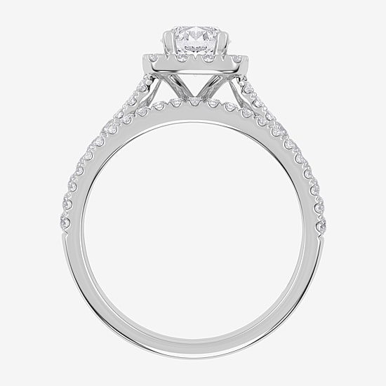 1 CT.T.W. (G / VS2-SI1) Lab-Grown Diamond Cushion Halo Wedding Engagement Ring in 10K Gold
