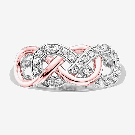 Infinity Promise 1/10 CT.T.W. Natural Diamond Two-Tone Infinity Ring