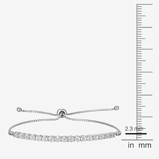 1/10 CT. T.W. Natural White Diamond Bolo Bracelet in Sterling Silver or 14K Gold Over Silver