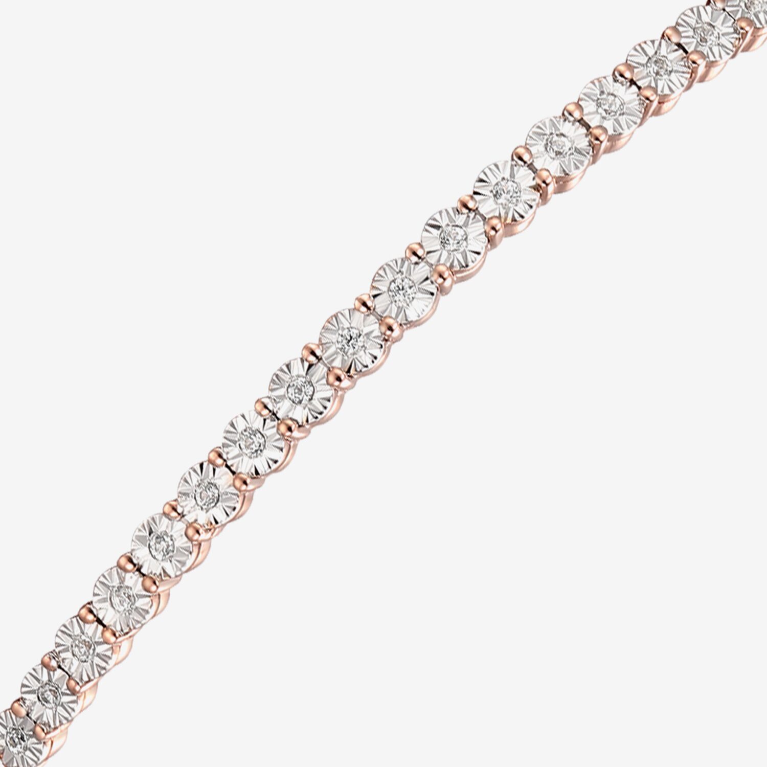 1/10 CT. T.W. Natural White Diamond Bolo Bracelet Sterling Silver or 14K Gold Over