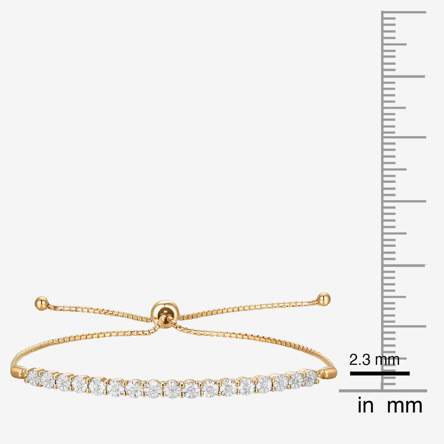 1/10 CT. T.W. Natural White Diamond Bolo Bracelet Sterling Silver or 14K Gold Over