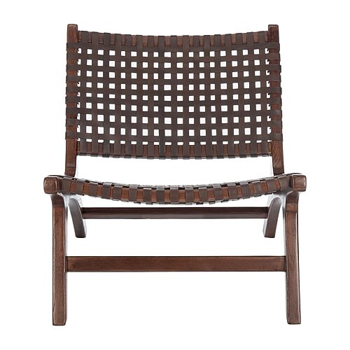 Safavieh Luna Leather Woven Accent Chair - Brown