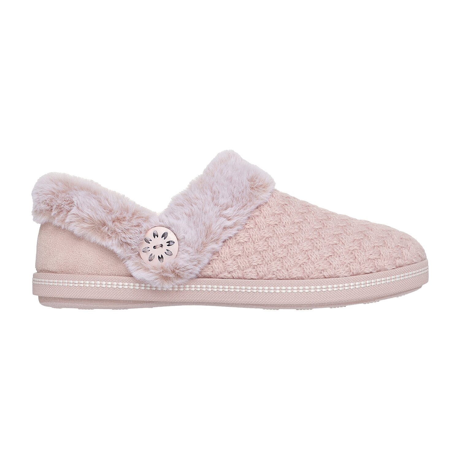 Skechers Cozy Campfire Womens Memory Foam Faux Fur Trim Slip-On Slippers