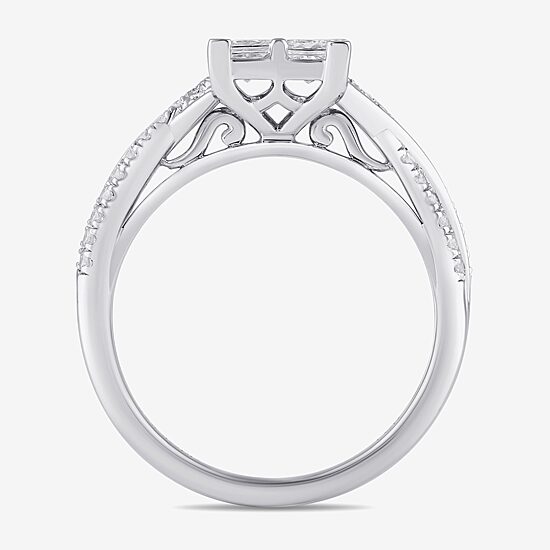(G / I1) Womens 1 CT. T.W. Lab Grown White Diamond 10K Gold Engagement Ring