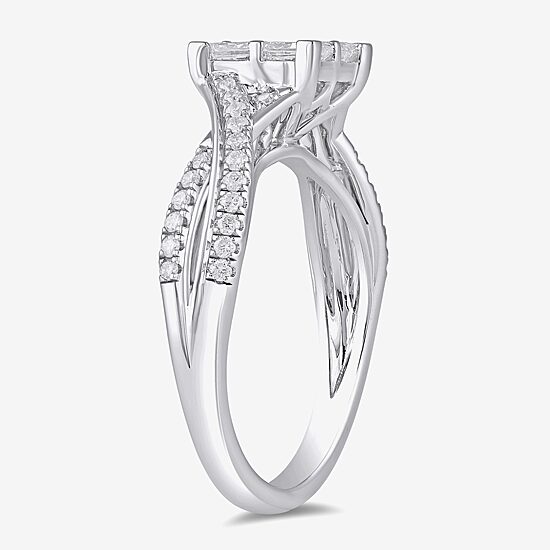 (G / I1) Womens 1 CT. T.W. Lab Grown White Diamond 10K Gold Engagement Ring