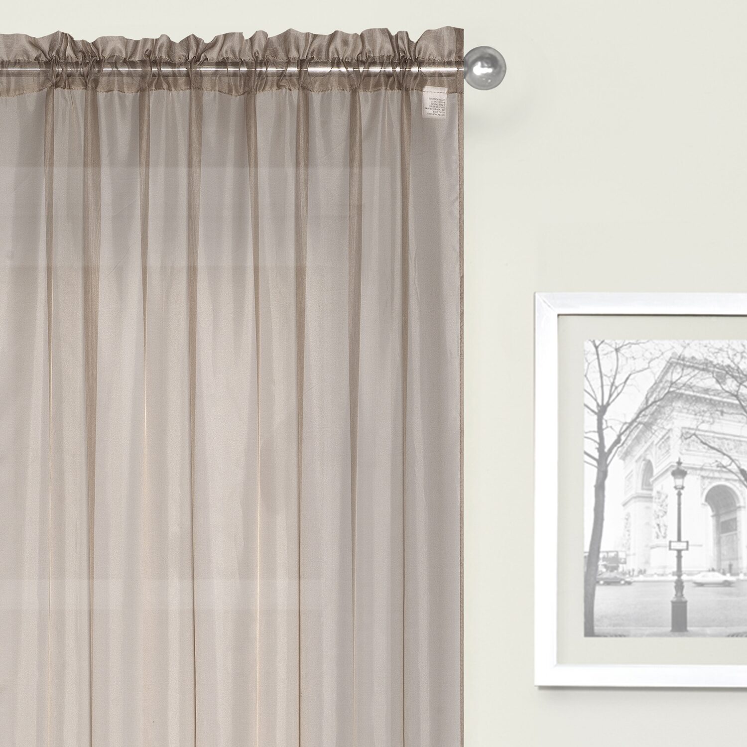 Crystal Sheer Rod Pocket Set of 2 Curtain Panel
