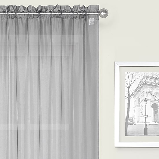 Crystal Sheer Rod Pocket Sheer Set of 2 Curtain Panel