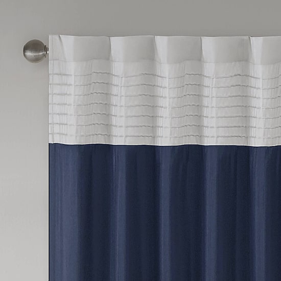Madison Park Amador Polyoni 50"W X 84"L Pintuck-Striped Rod Pocket Energy Saving Light-Filtering Single Curtain Panel