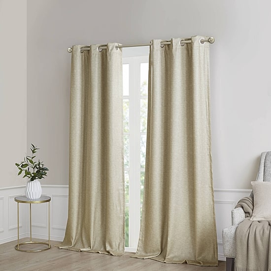 Madison Park Leighton Energy Saving 100% Blackout Grommet Top Set of 2 Curtain Panel