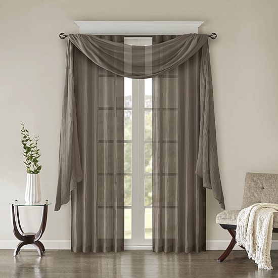 Madison Park Kaylee Rod Pocket Sheer Set of 2 Curtain Panel
