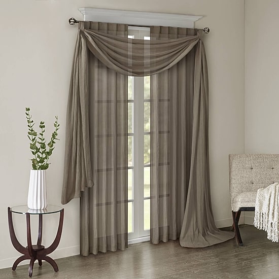 Madison Park Kaylee Rod Pocket Sheer Set of 2 Curtain Panel