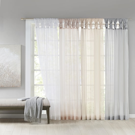 Madison Park Elowen Tab Top Sheer Set of 2 Curtain Panel