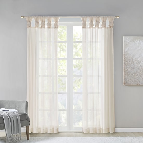 Madison Park Elowen Tab Top Sheer Set of 2 Curtain Panel