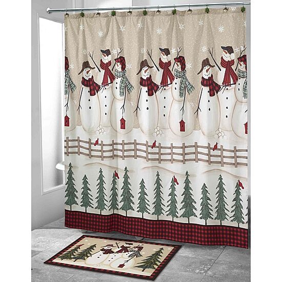 Avanti Snowman Gathering Shower Curtain