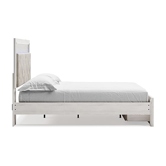 Signature Design by Ashley Altyra Upholstered Bed with 2 Storage Drawers in White