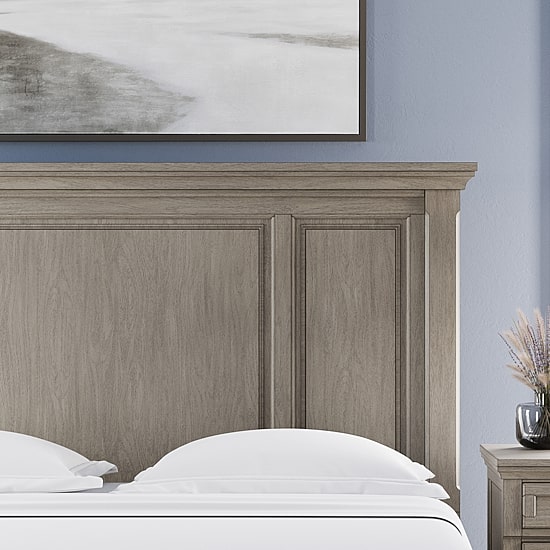 Signature Design by Ashley Lettner Panel Bed with 2 Storage Drawers in Light Gray