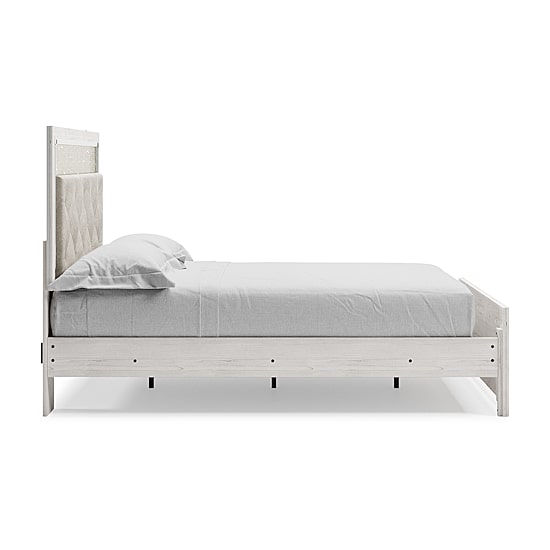 Signature Design by Ashley Altyra Panel Bed with Upholstered Headboard in White