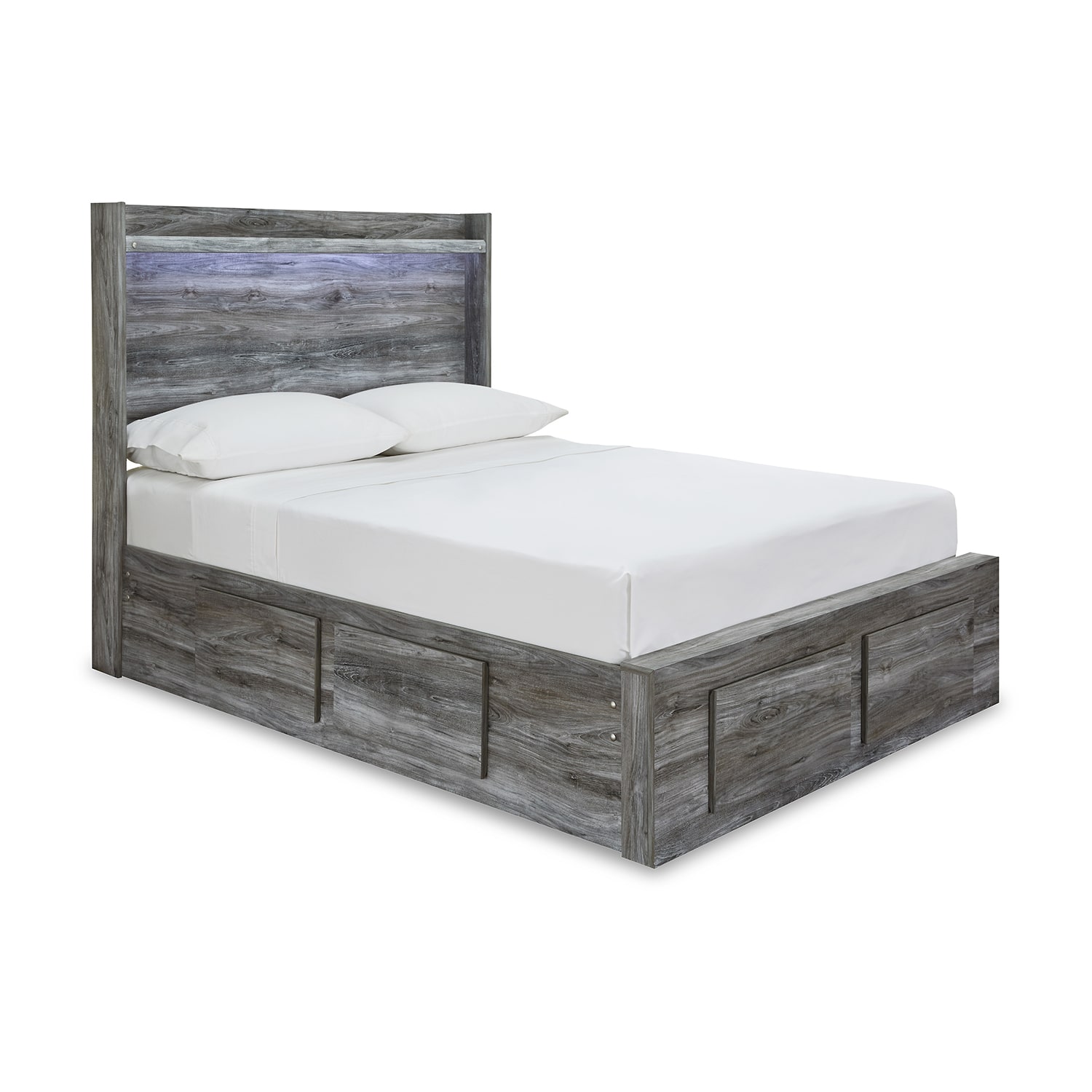 Signature Design by Ashley Baystorm Panel Bed with 6 Storage Drawers in Dark Gray