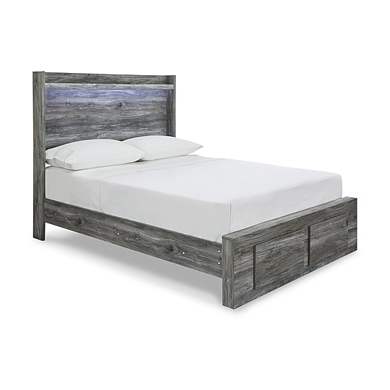 Signature Design by Ashley Baystorm Panel Bed with 2 Storage Drawers in Dark Gray