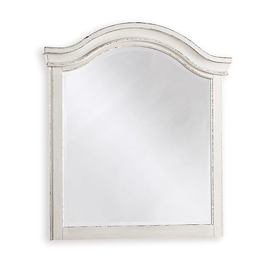 Signature Design by Ashley Realyn Youth 35" Bedroom Dresser Mirror in Chipped White