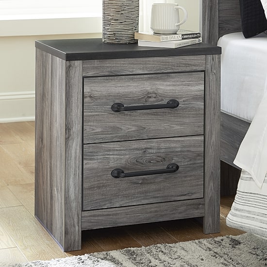 Signature Design by Ashley Bronyan 2-Drawer Nightstand in Dark Gray