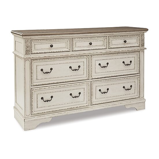 Signature Design by Ashley Realyn 7-Drawer Dresser in Chipped White