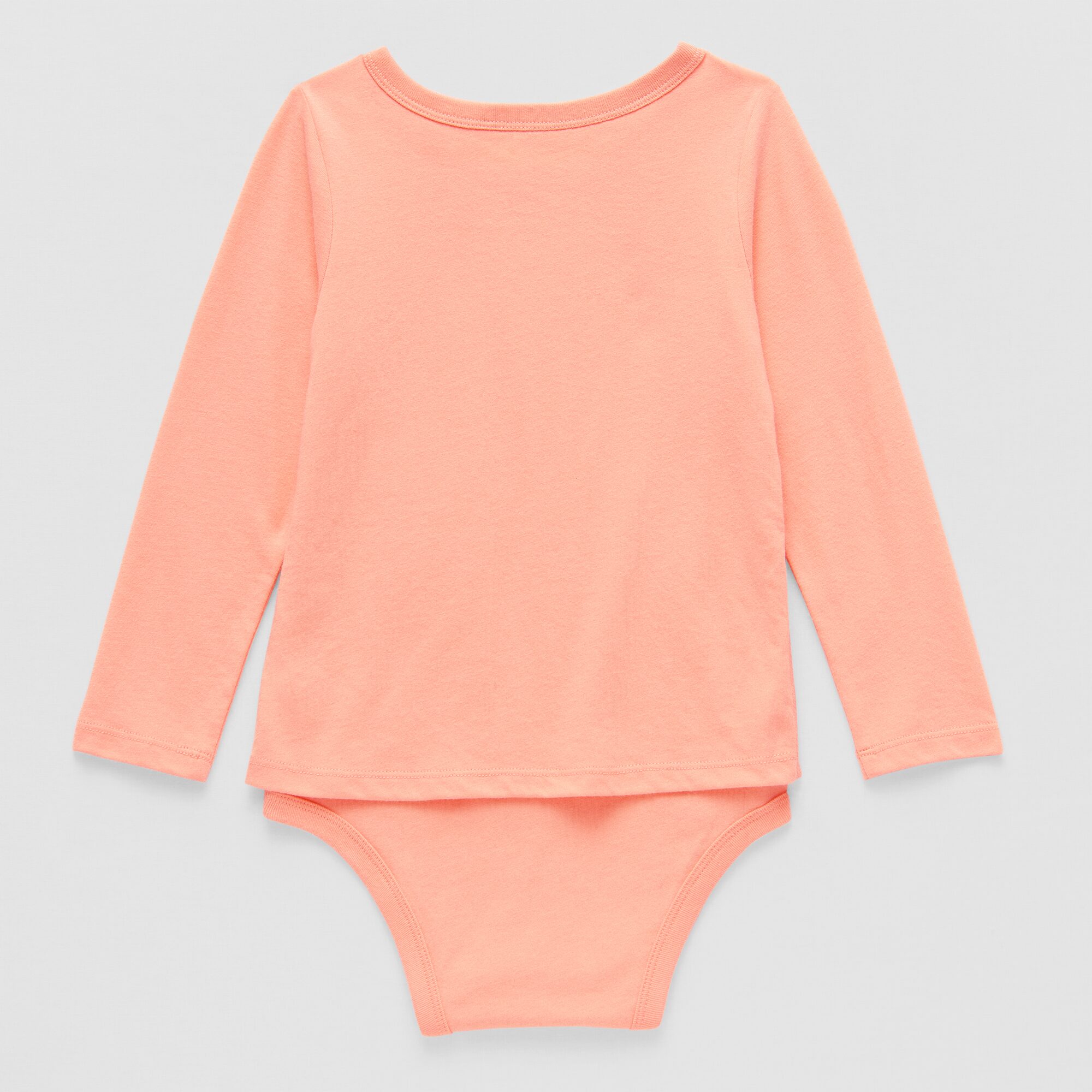 Okie Dokie Toddler Girls Bodysuit Closure U Neck Long Sleeve