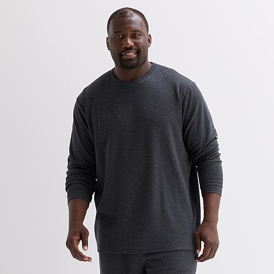 Shaquille O'Neal XLG™ Mens Crew Neck Long Sleeve Big and Tall Pajama Top