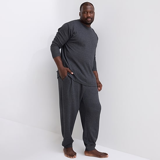 Shaquille O'Neal XLG™ Mens Crew Neck Long Sleeve Big and Tall Pajama Top