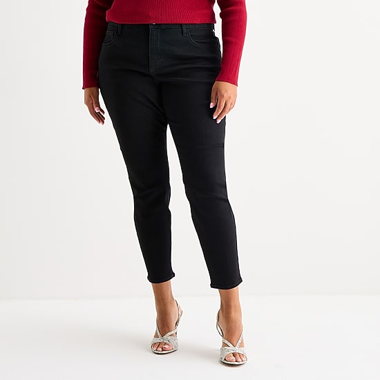 Bold Elements Womens Plus High Rise Skinny Fit Jean