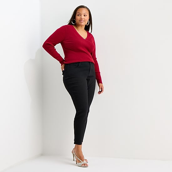 Bold Elements Womens Plus High Rise Skinny Fit Jean