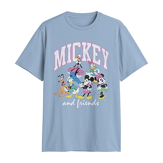 Mens Crew Neck Short Sleeve Regular Fit Mickey and Friends Mickey Mouse Graphic T-Shirt